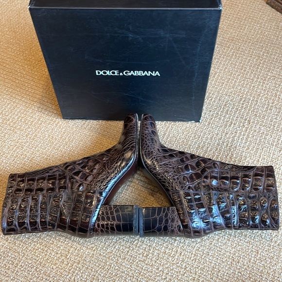 DOLCE & GABBANA HORNBACK BROWN  low boot size 39 1/2 - Picture 7 of 14